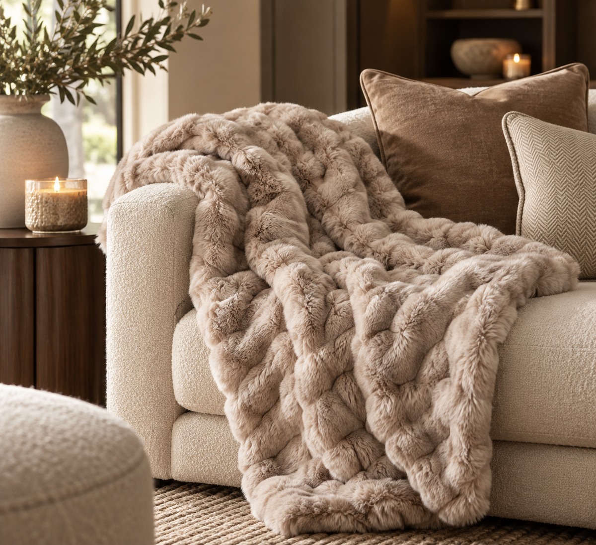 Lux Pearl Faux Fur Throw