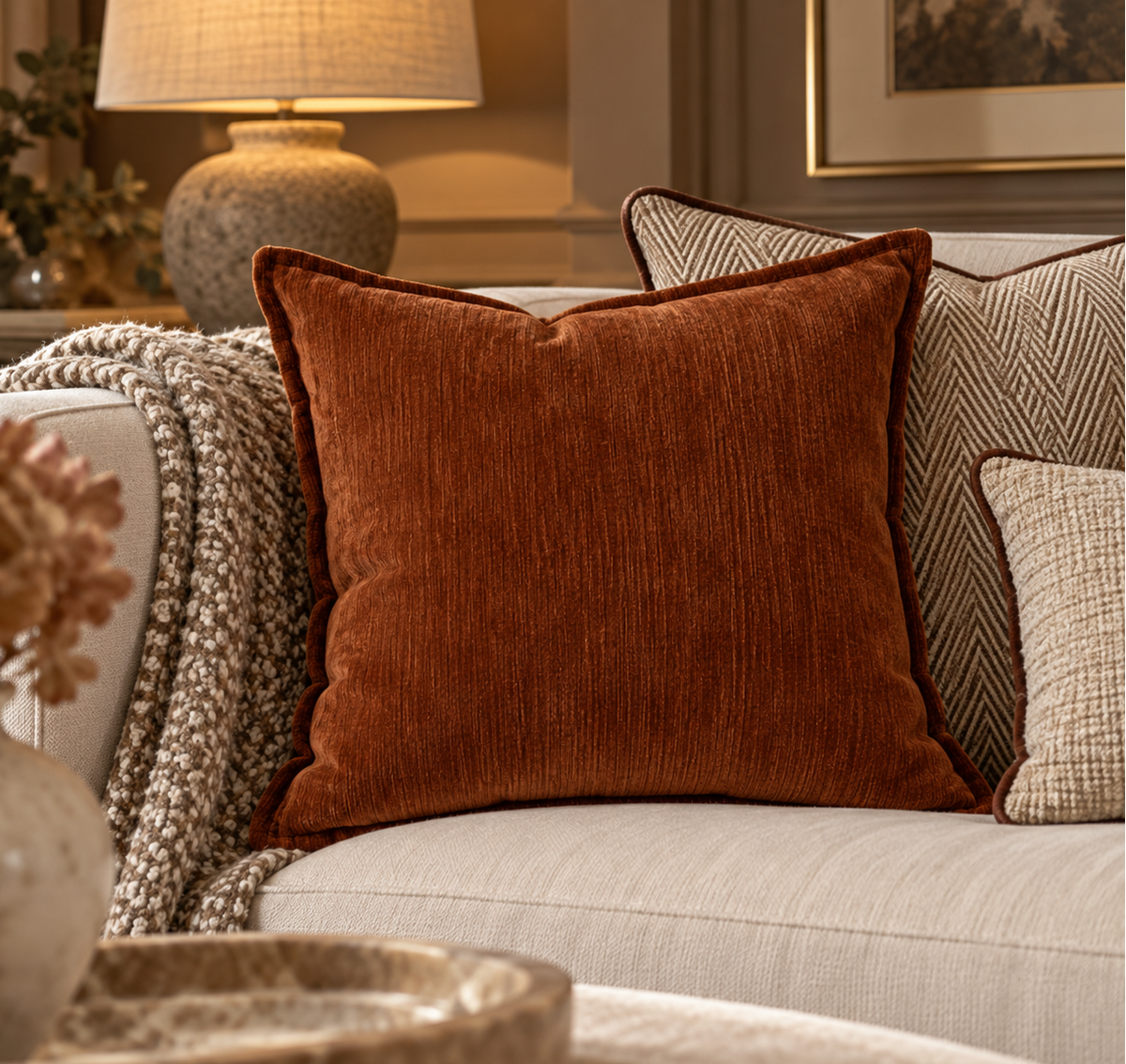 Sorelle Velvet Cushion Rust