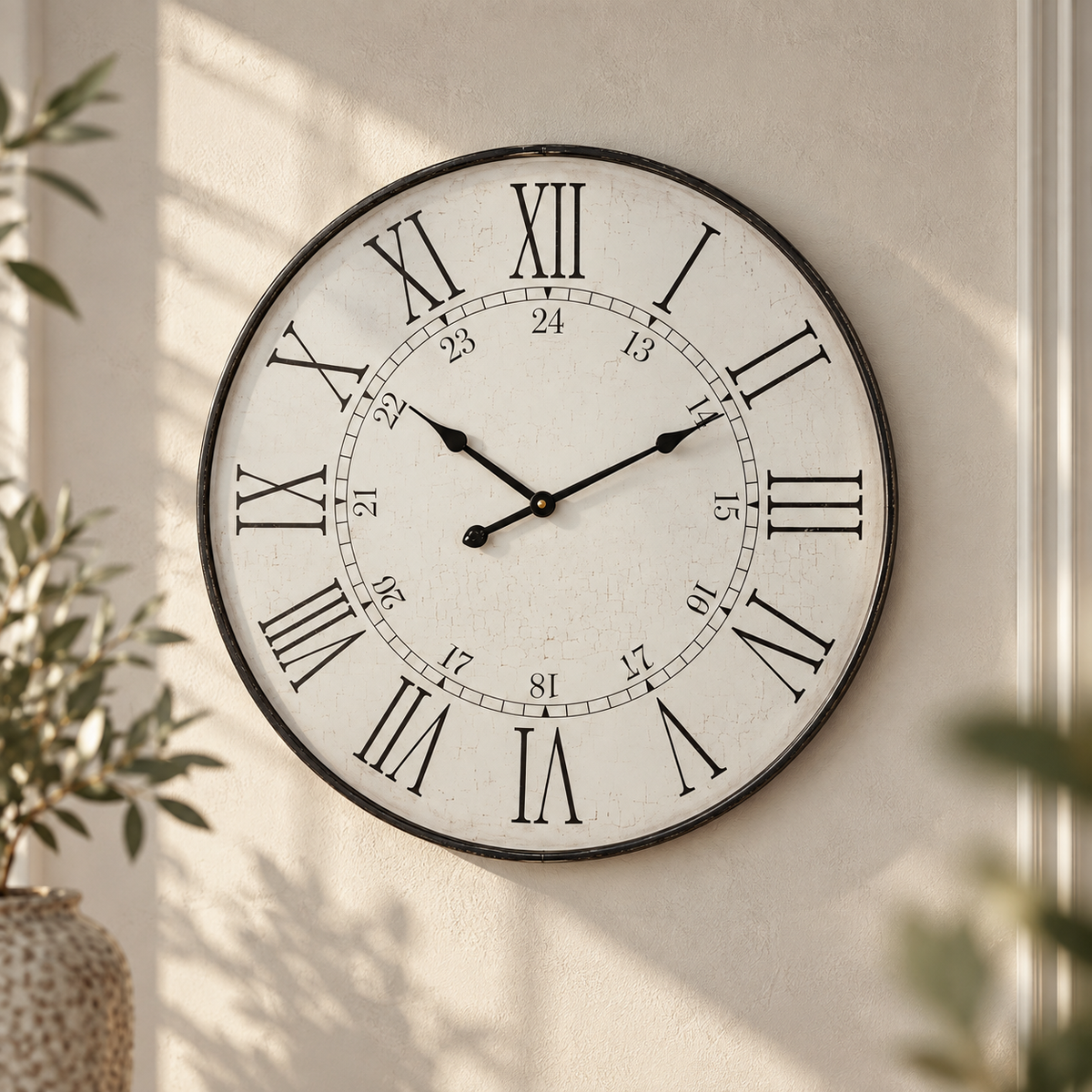 Large Embossed Station Clock