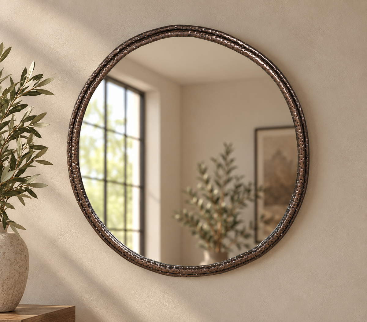 Rosso Round Wall Mirror