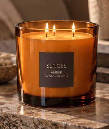 Sences Amber Large Alang Alang 3 Wick Candle