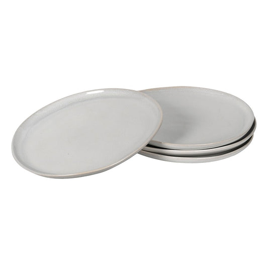 Set of 4 Cream Organic Shape Dinner Plates