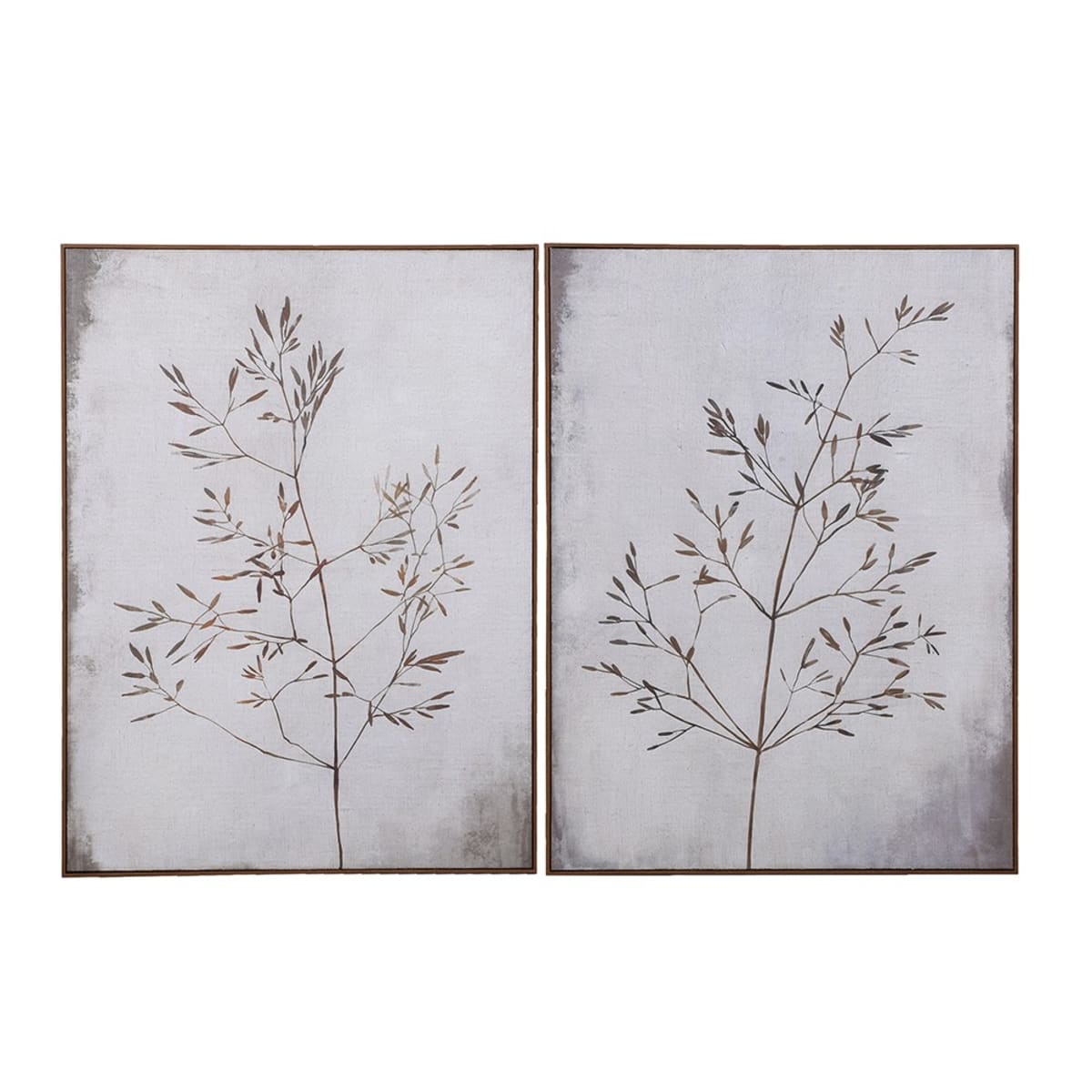 Set of 2 Autumnal Trees Framed Canvases