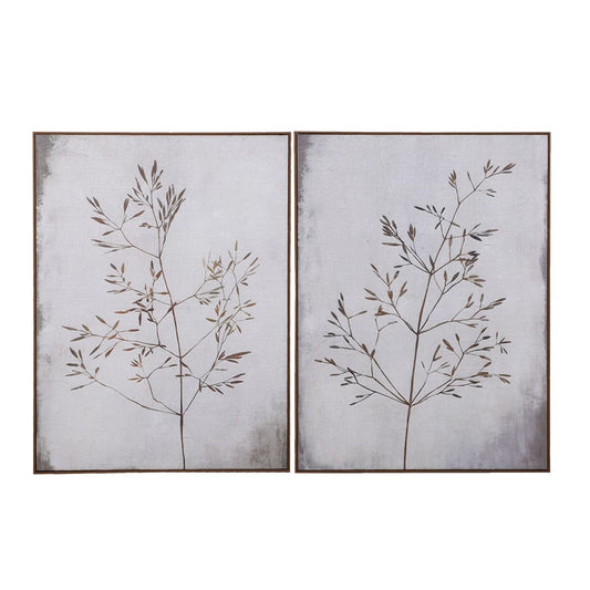 Set of 2 Autumnal Trees Framed Canvases