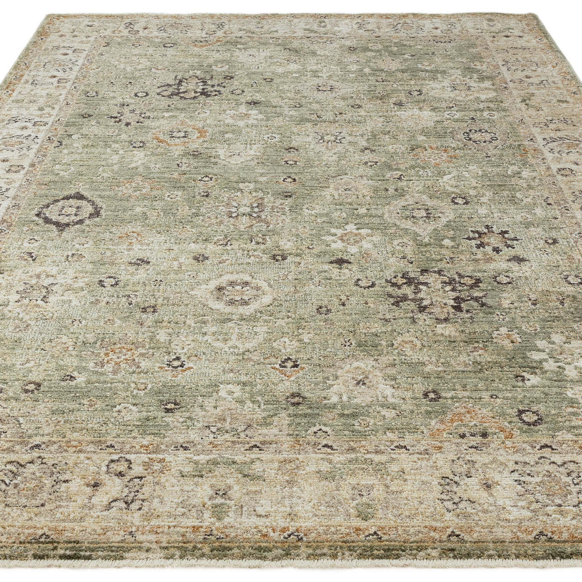 Heriz HE04 Ornate Green Rug - detail 1