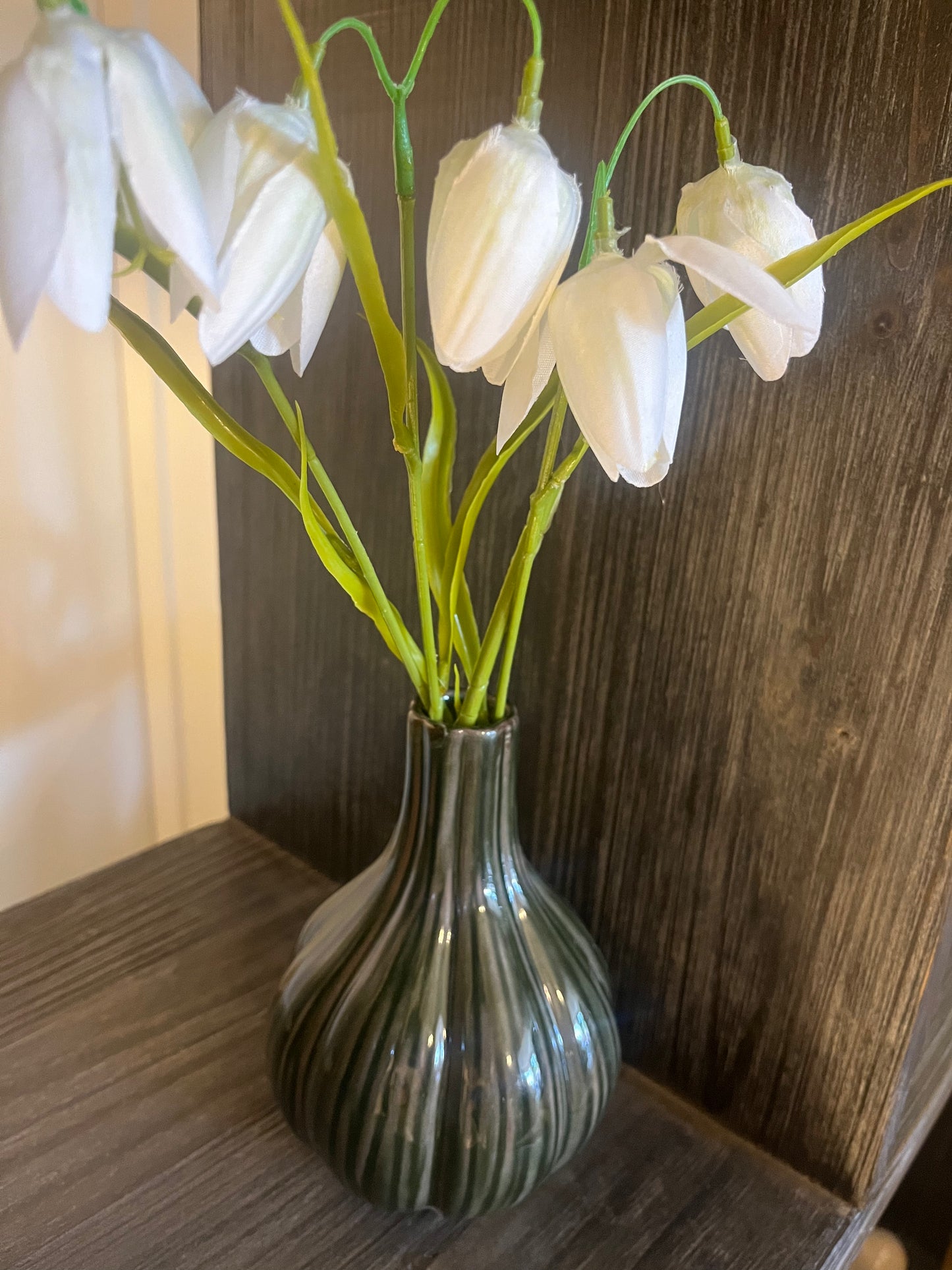 Green Ceramic Bud Vase