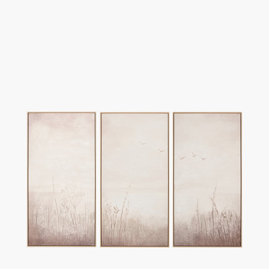 3 Natural and White Landscape Canvases