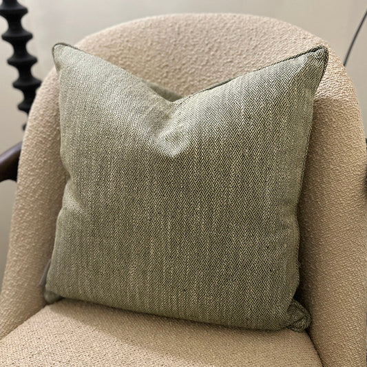 Herringbone Green Cushion