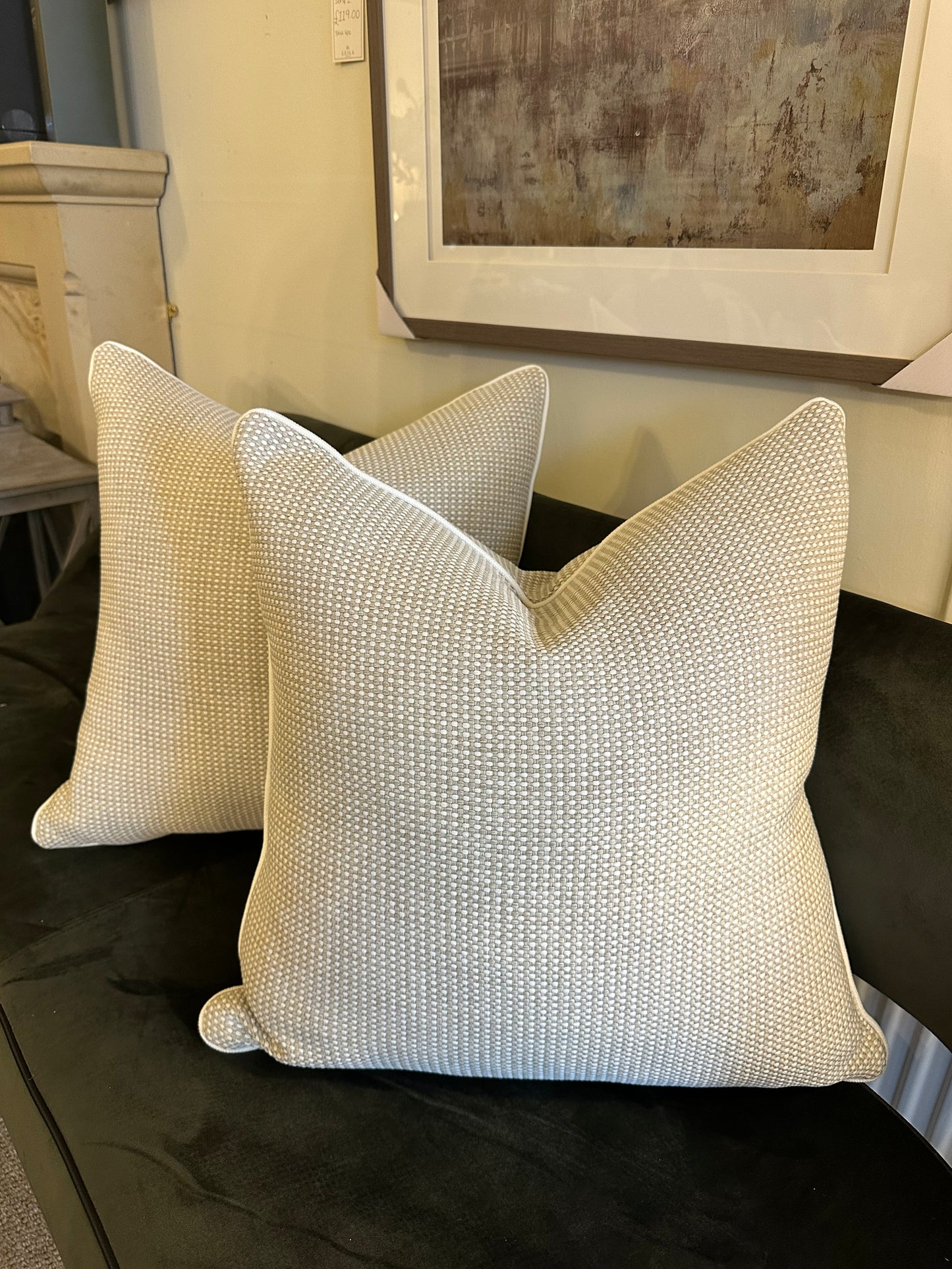 White and stone cushion