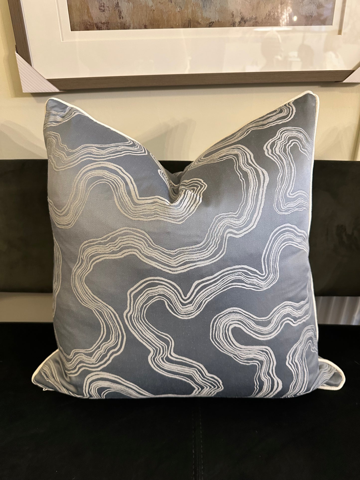 Blue wave cushion