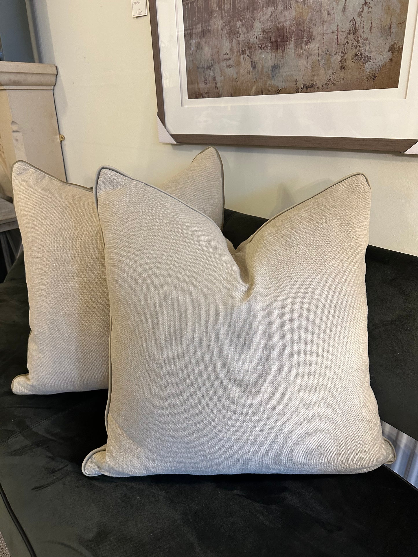 Fawn linen cushion