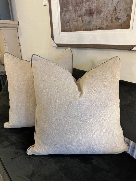 Fawn linen cushion