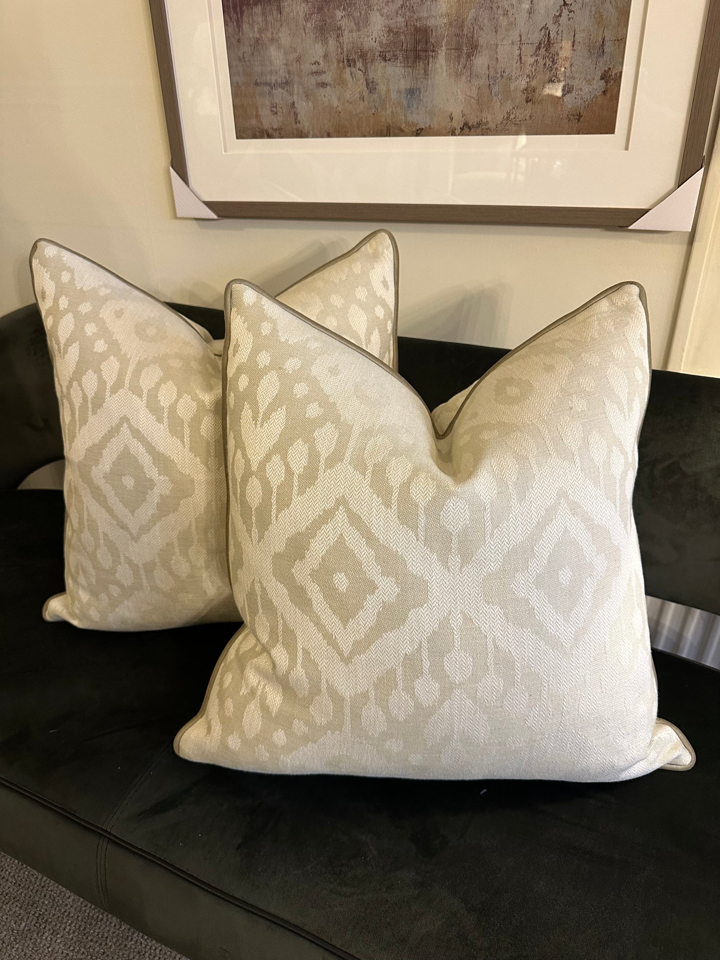 Champagne ikat cushion
