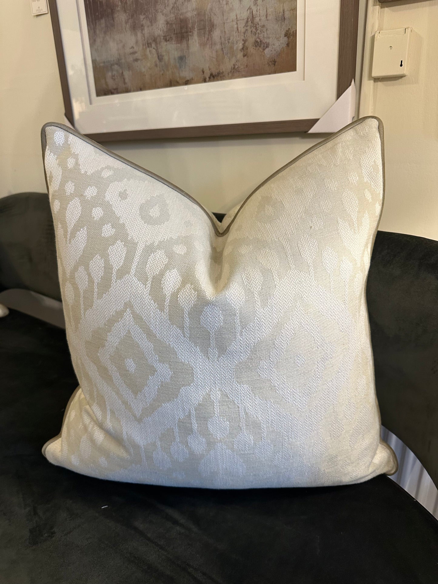 Champagne ikat cushion