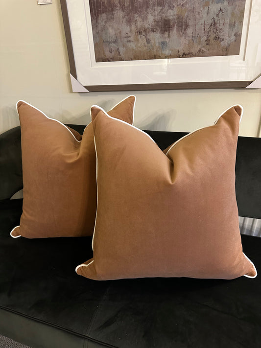 Velvet sienna cushion