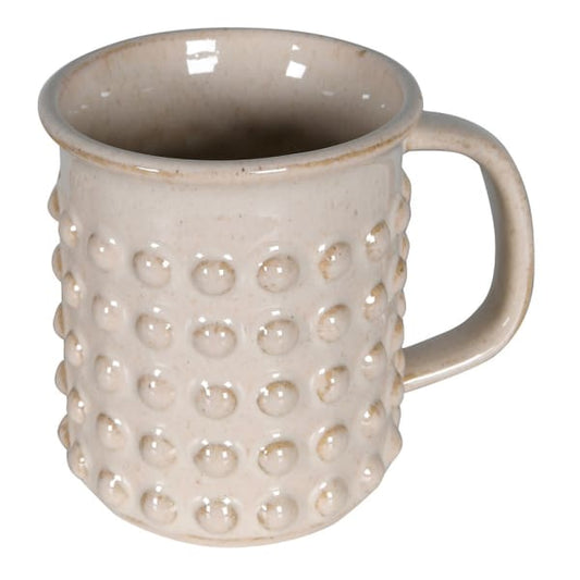Set of 4 Dimpled Stoneware Mugs – Warm Neutral