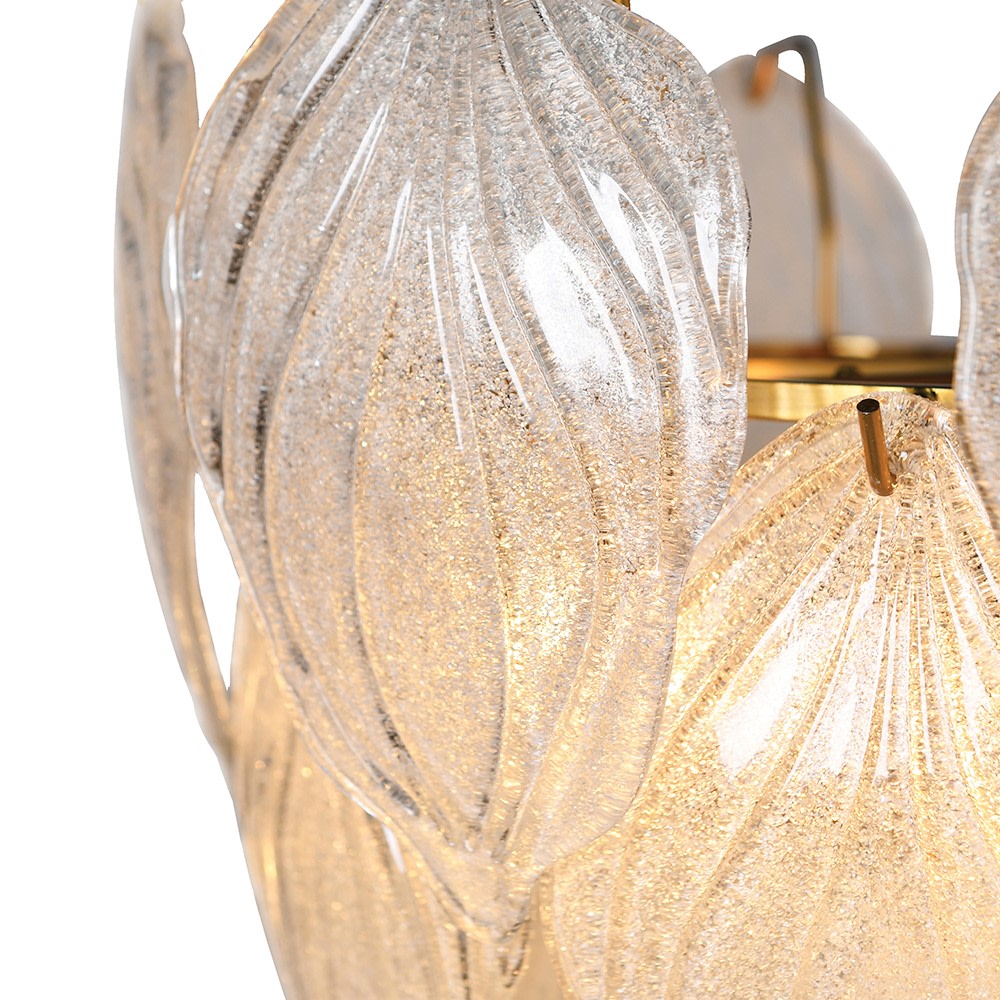 Frosted Leaves 4 Tier Chandelier
