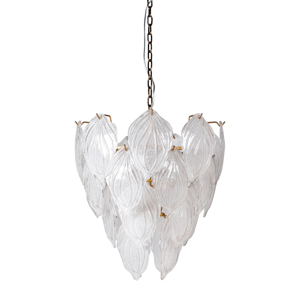 Frosted Leaves 4 Tier Chandelier