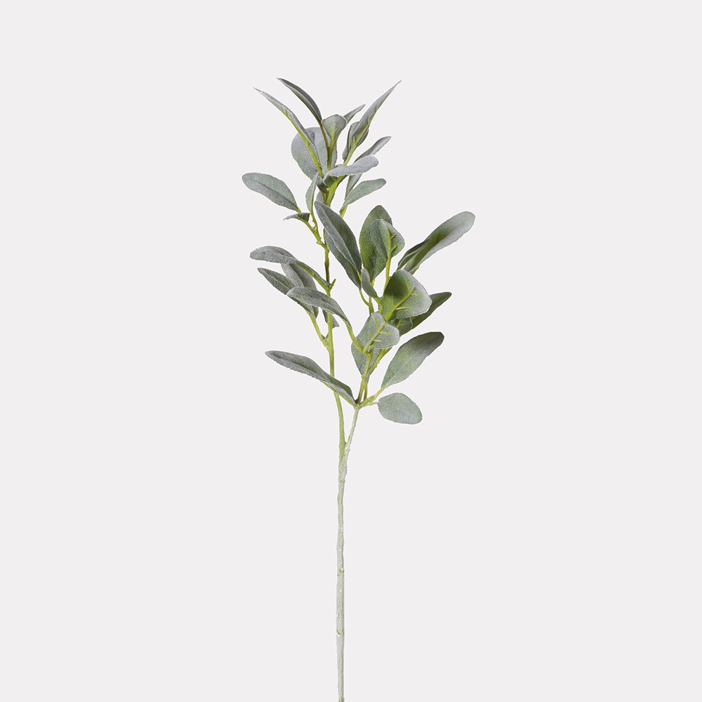 Natural Flocked Lamb's Ear Leaf Spray