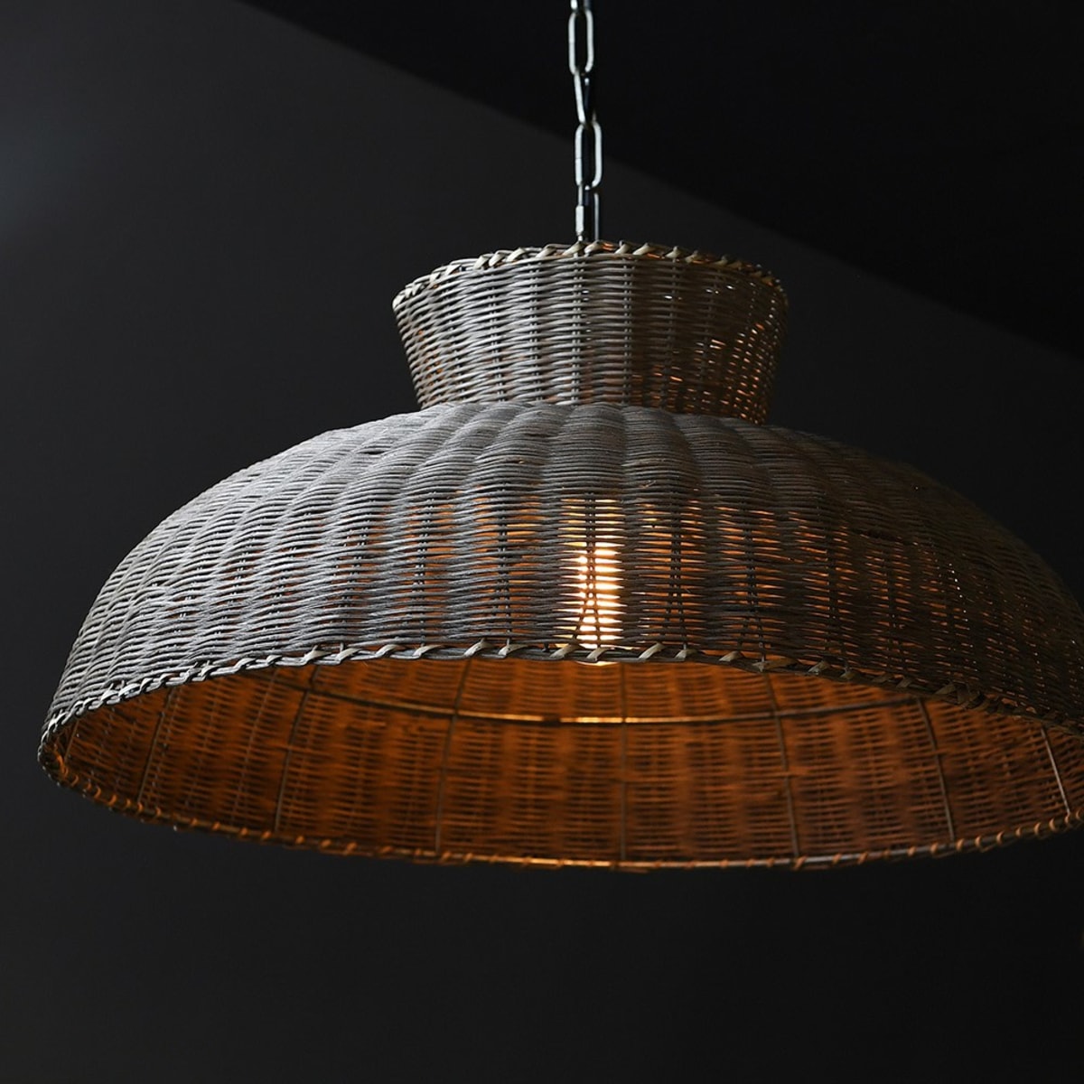Round Rattan Ceiling Light