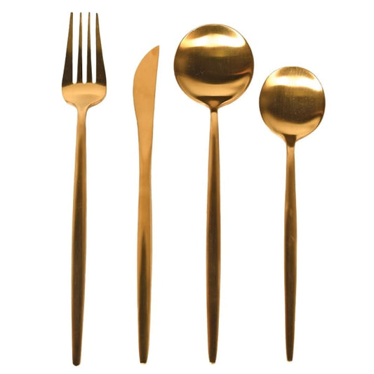 16 Piece Gold Cutlery Set in Gift Box