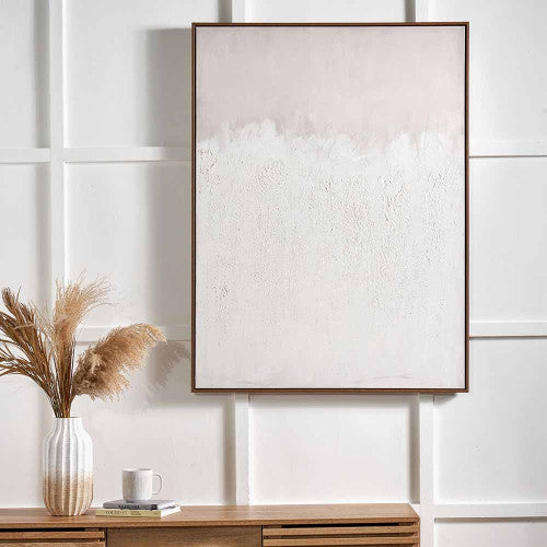 Natural and White Abstract Canvas