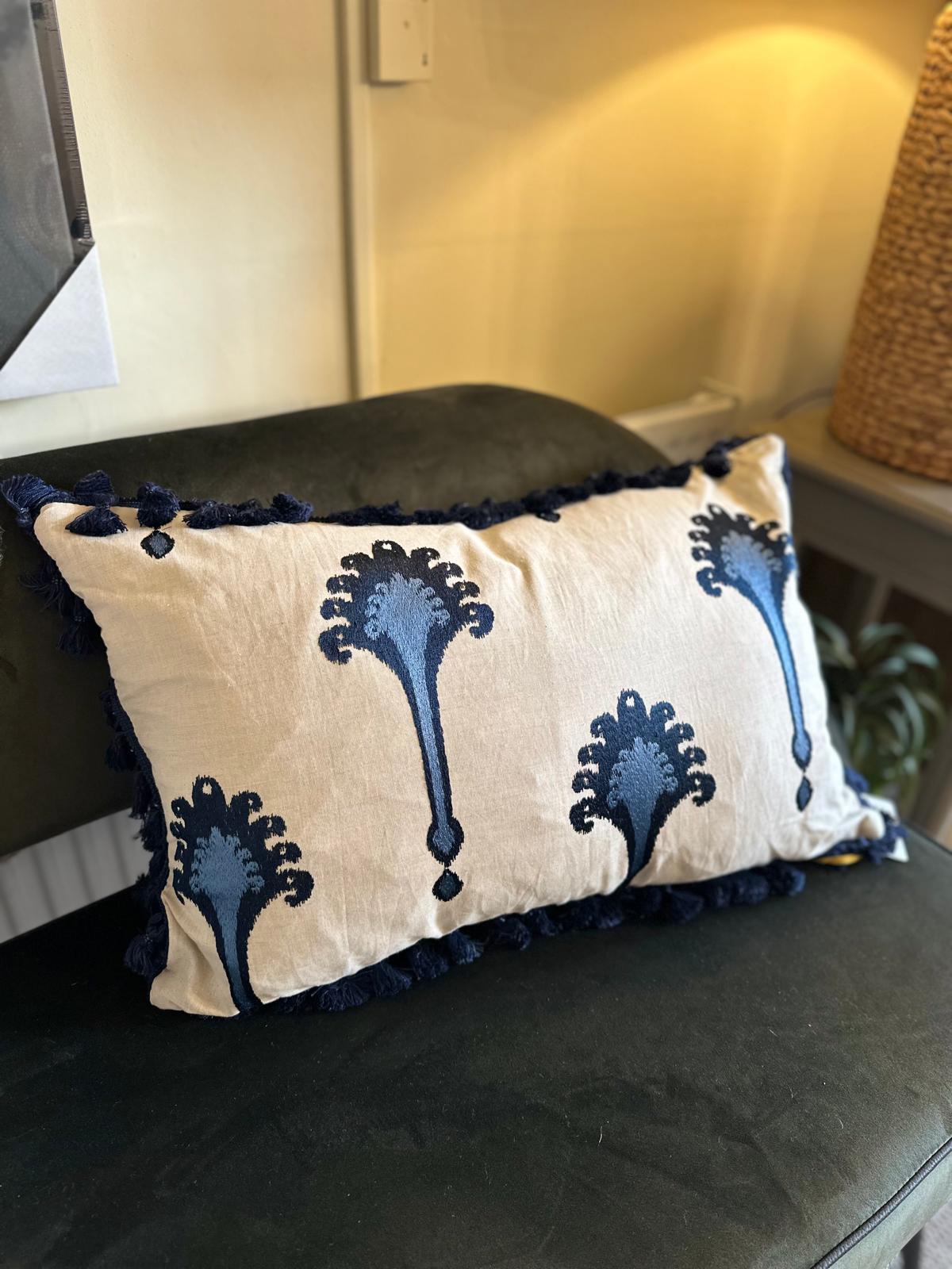 Kasbah Double Sided Cushion - Navy