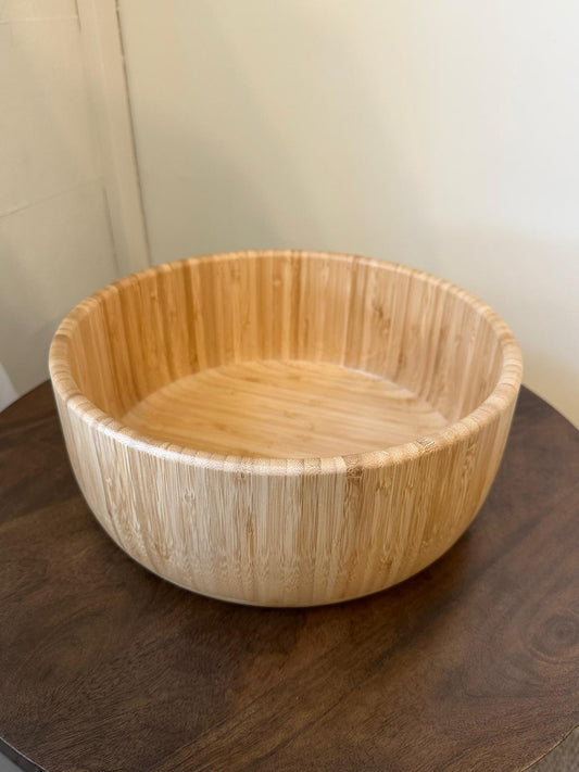 Deep wooden bowl