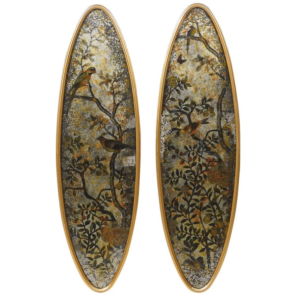 Set of 2 Lyme Oval Glass Framed Pictures