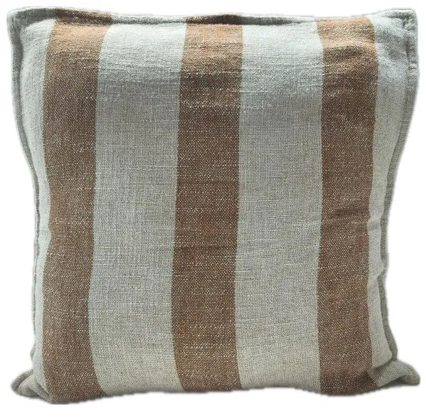 Large Stripe Cushion - Rust
