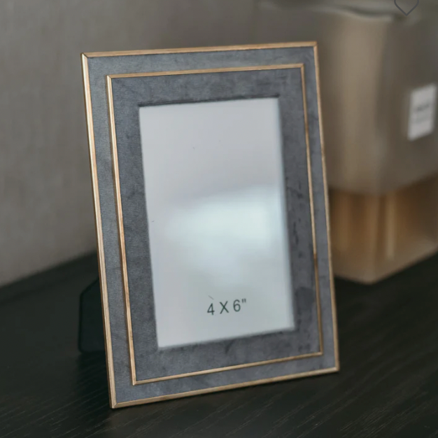 Grey and Gold Rim Photo Frame