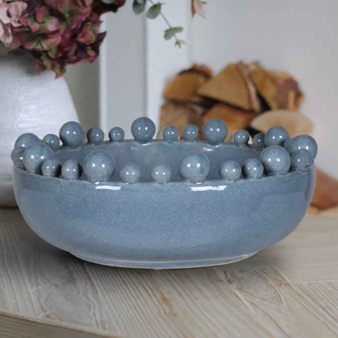 Blue Sands Ceramic Bobble Bowl