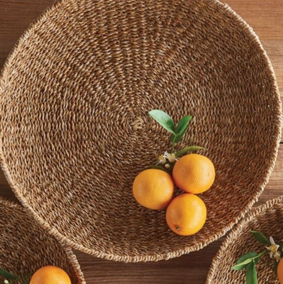 Large Round Woven Tray