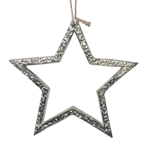 Large Silver Metal Star