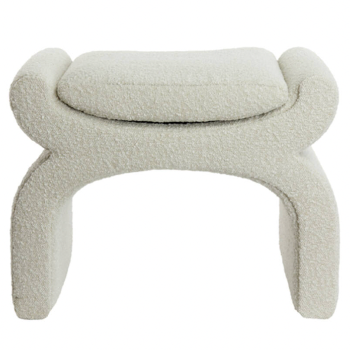 Cream Bouclé Arch Stool