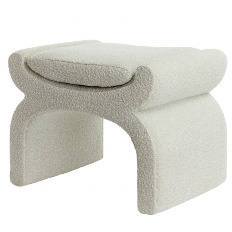 Cream Bouclé Arch Stool
