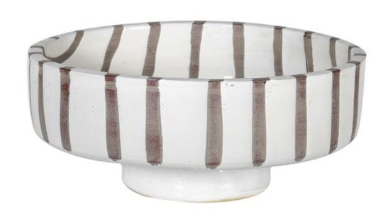 WHITE STRIPE TERRACOTTA BOWL