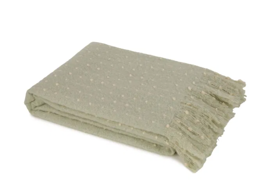 Maisie Mint Raised Dot Throw