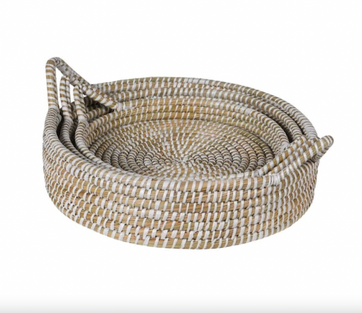 Set of 3 Woven Round Trays