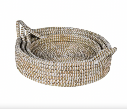 Set of 3 Woven Round Trays