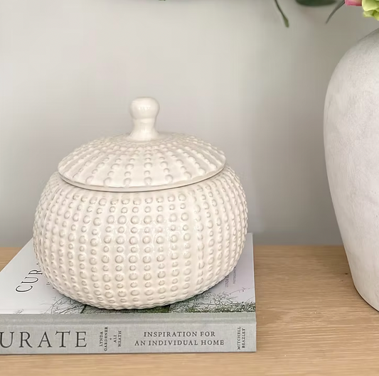 White Bobbles Ceramic Jar