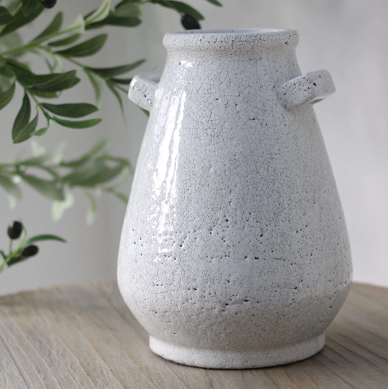 Rustic White Terracotta Vase
