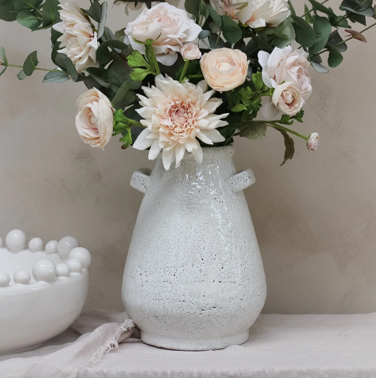 Rustic White Terracotta Vase