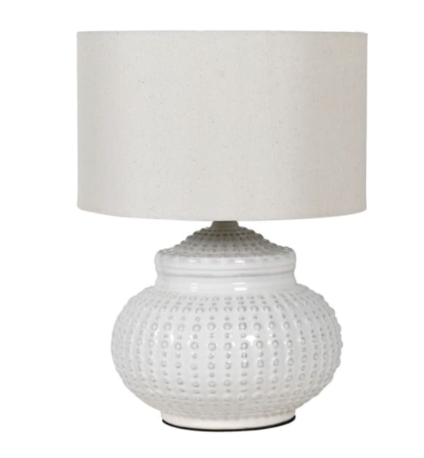Cream Dimple Table Lamp