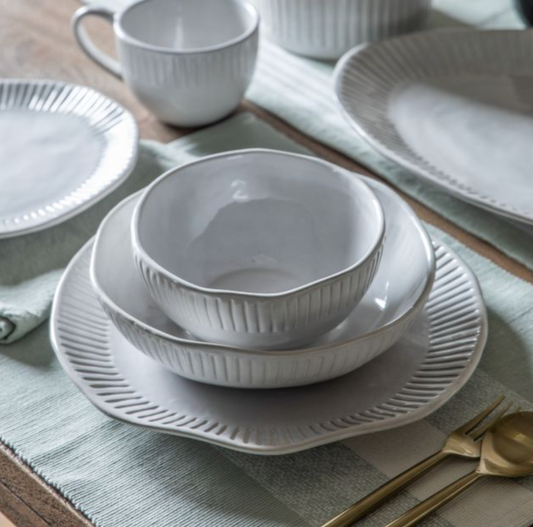 12 piece ridged organic dinner set