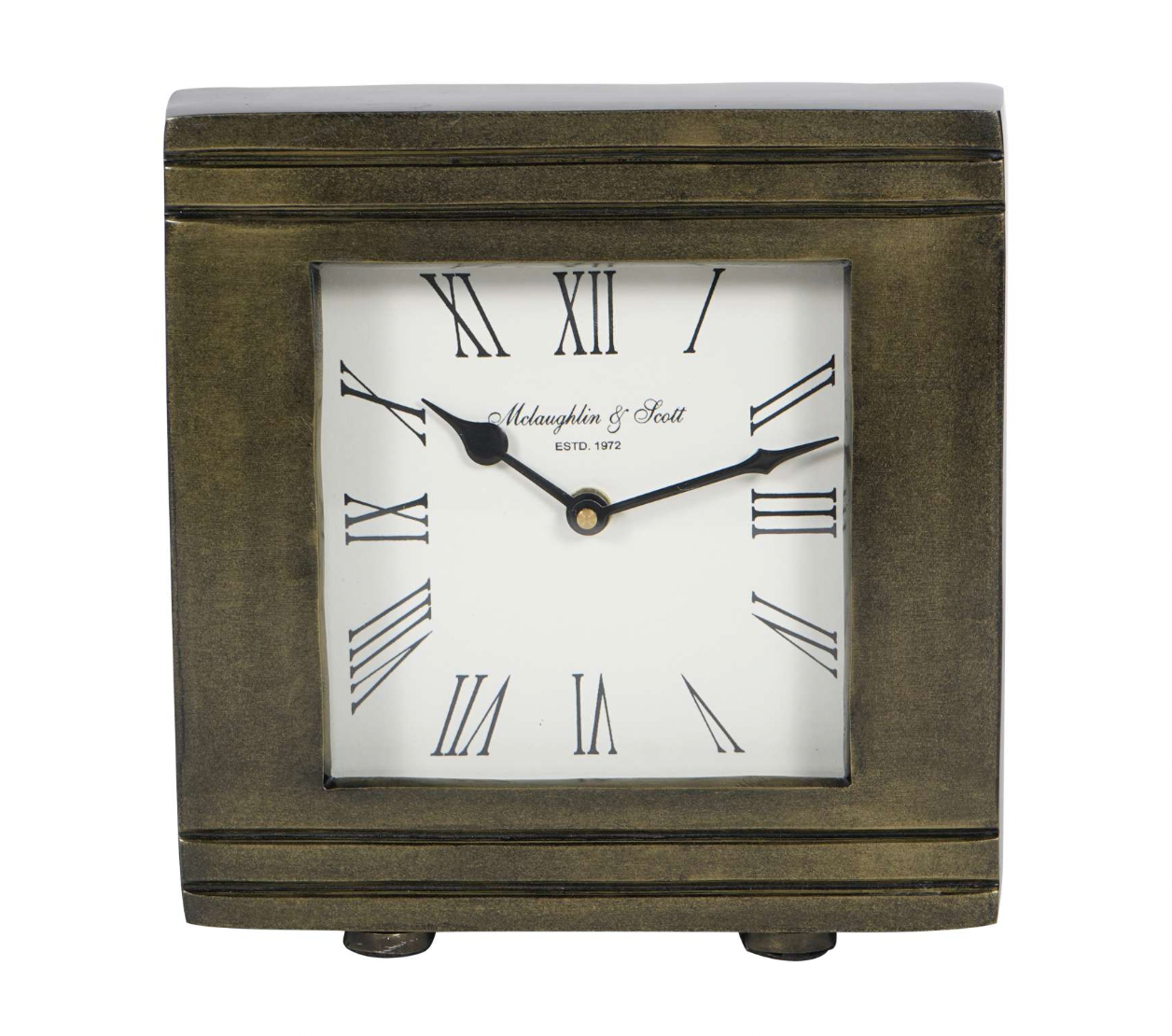 Antique Bronze Finish Square Mantel Clock