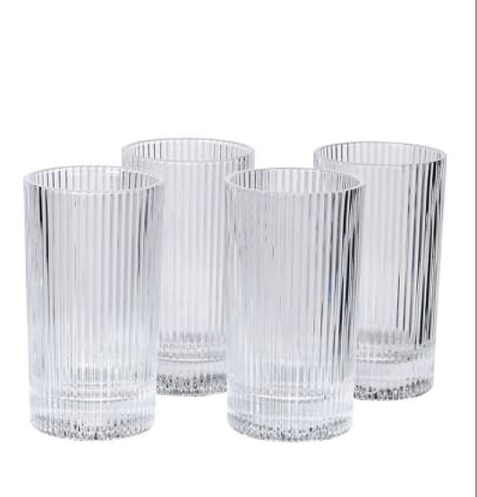 Ribbled Glass Tumblers - set of 4