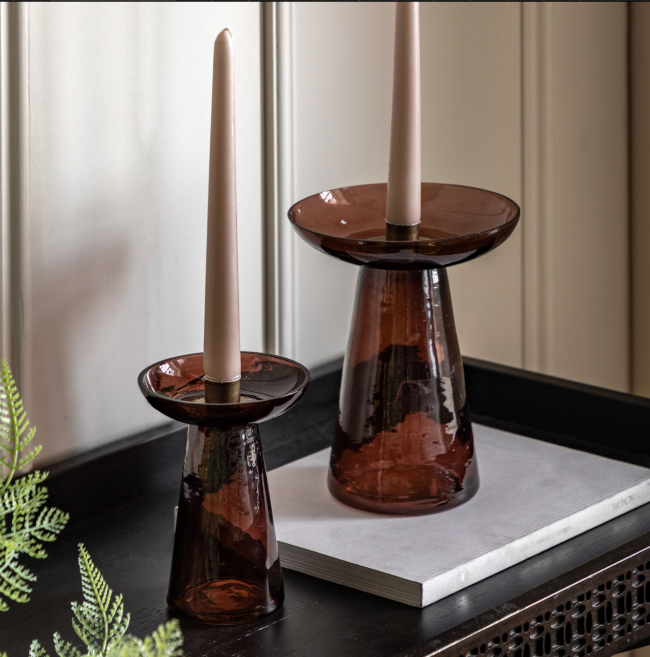 Denia Glass Candle Holder Set of 2