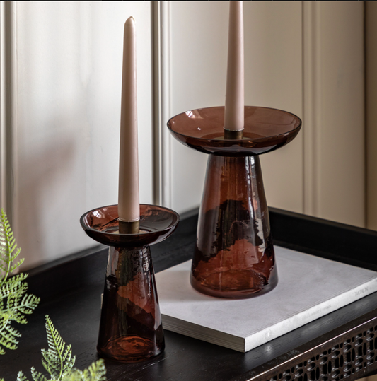 Denia Glass Candle Holder Set of 2