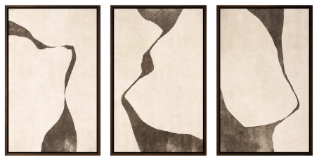 Set of 3 framed abstract canvas